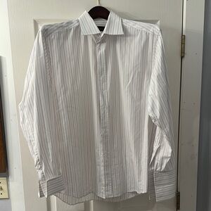 Canali White Dress Shirt Classic Formal Style